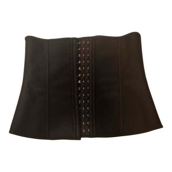 100% Latex Black Corset Top Under Bust Small S Adjustable Shirley of Hollywood - Picture 1 of 6